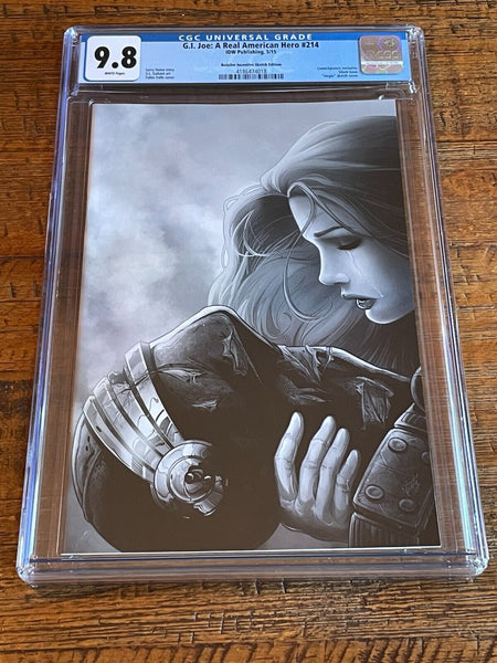 G.I. JOE #214 CGC 9.8 FABIO VALLE DEATH OF SNAKE-EYES EXCL "B&W" VIRGIN VARIANT-B