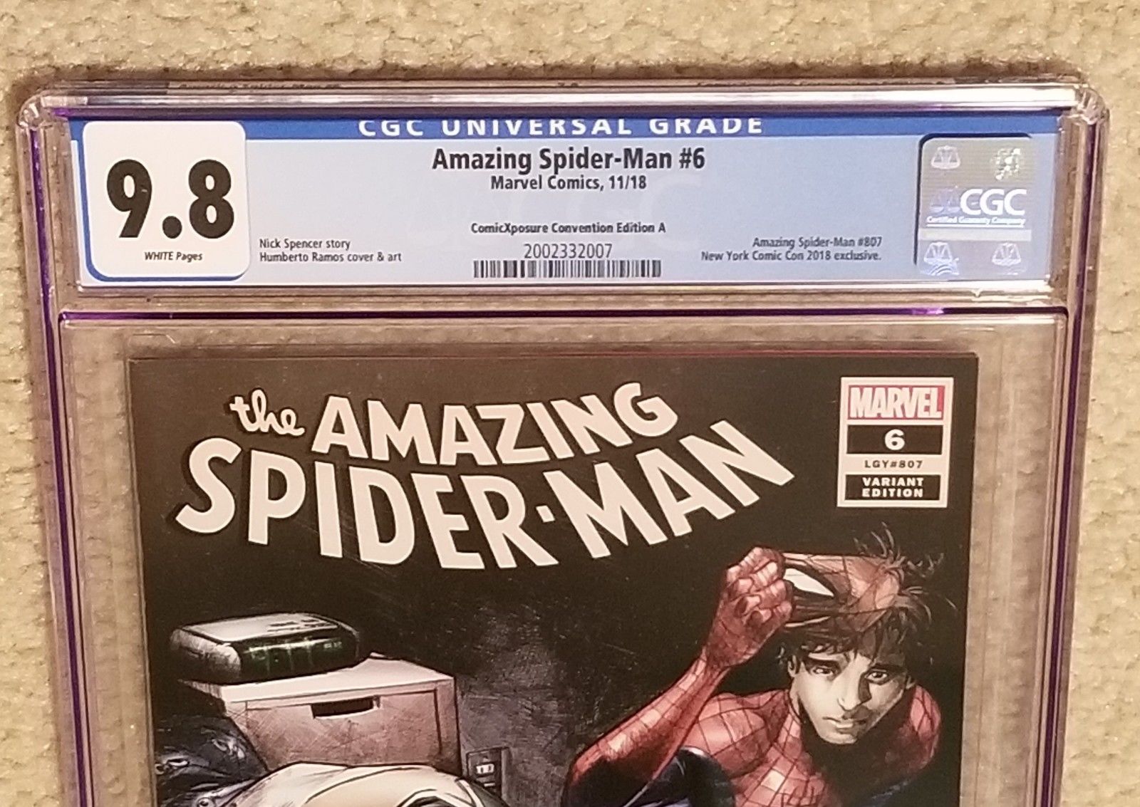 AMAZING SPIDER-MAN 6 CGC 9.8 HUMBERTO RAMOS NYCC EXCLUSIVE VARIANT 