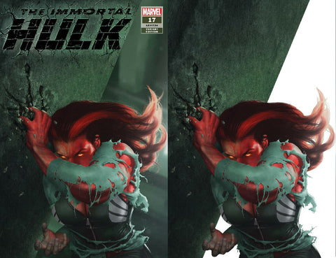 IMMORTAL HULK #17 RAHZZAH EXCLUSIVE RED SHE-HULK VIRGIN VARIANT IMMORTAL Incredible Spider-man Marvel Comics Exclusive Green Hulk Red Hulk East Side Comics CGC